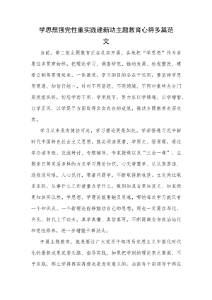 学思想强党性重实践建新功主题教育心得多篇范文.docx
