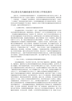 书记落实党风廉政建设责任制工作情况报告.docx