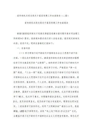 宣传部机关党支部关于基层党建工作自查报告(二篇).docx