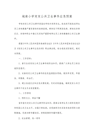 城南小学突发公共卫生事件应急预案.docx