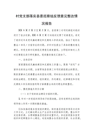 村党支部落实县委巡察组反馈意见整改情况报告.docx