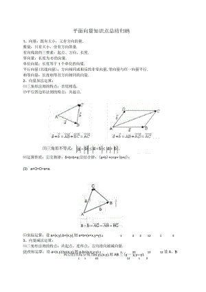 平面向量知识点总结归纳.docx