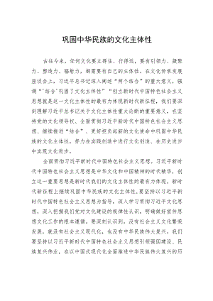 巩固中华民族的文化主体性.docx