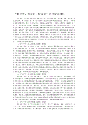 “扬优势、找差距、促发展”研讨发言材料.docx