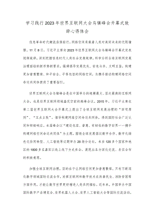 学习践行2023年世界互联网大会乌镇峰会开幕式致辞心得体会.docx