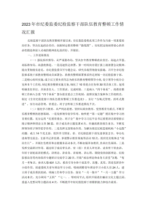 2023年市纪委监委纪检监察干部队伍教育整顿工作情况汇报.docx