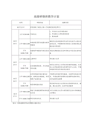 高级研修班教学计划.docx