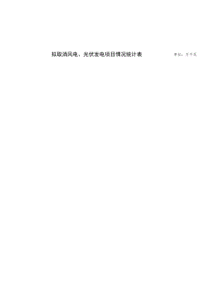拟取消风电、光伏发电项目情况统计表单位万千瓦.docx