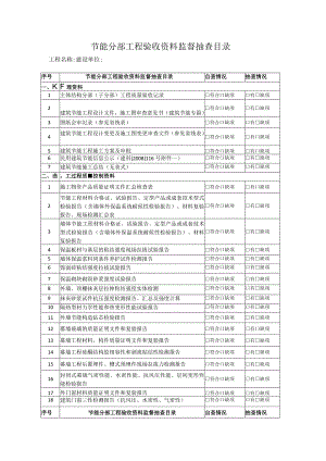 节能分部工程验收资料监督抽查目录.docx