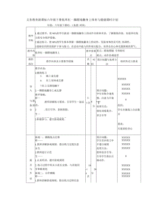 义务教育新课标六年级下册低单杠一脚蹬地翻身上体育与健康课时计划.docx