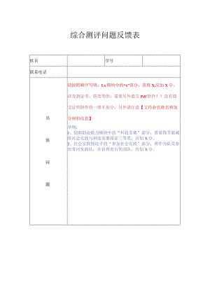 综合测评问题反馈表.docx