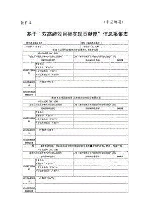 非必填项基于“双高绩效目标实现贡献度”信息采集表.docx