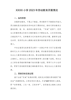 小学2023年劳动教育开展情况.docx