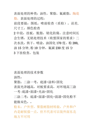 表面处理的种类油性聚脂氟碳脂陶瓷脂.docx