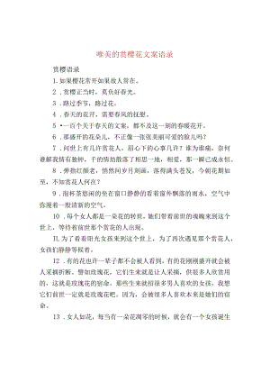 唯美的赏樱花文案语录.docx