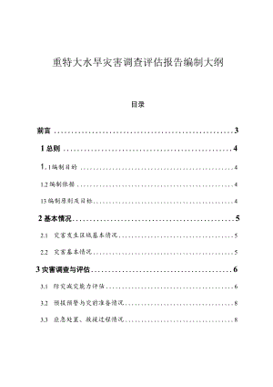 重特大水旱灾害调查评估报告编制大纲.docx