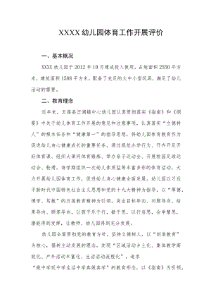 幼儿园体育工作开展评价.docx