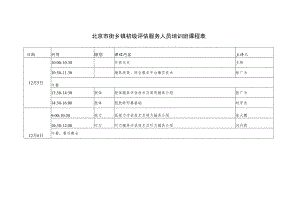 北京市街乡镇初级评估服务人员培训班课程表.docx