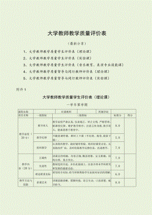 大学教师教学质量评价表（最新分享）.docx