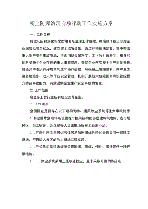 粉尘防爆治理专项行动工作实施方案.docx