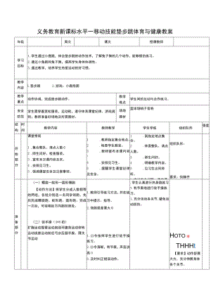 义务教育新课标水平一移动技能垫步跳体育与健康教案.docx