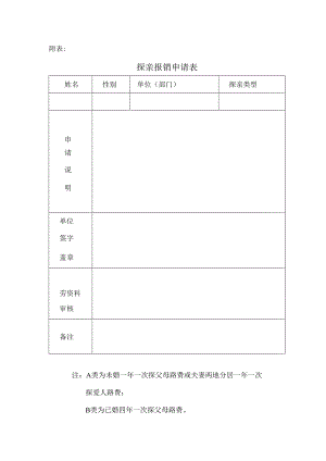 探亲报销申请表.docx