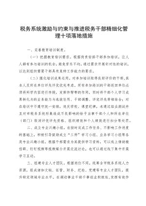税务系统激励与约束与推进税务干部精细化管理十项落地措施.docx