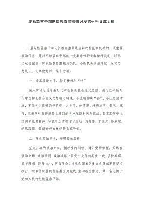 纪检监察干部队伍教育整顿研讨发言材料5篇文稿.docx