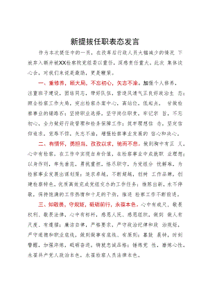检察院党员干部新提拔任职表态发言.docx