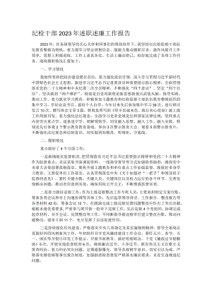纪检干部2023年述职述廉工作报告.docx