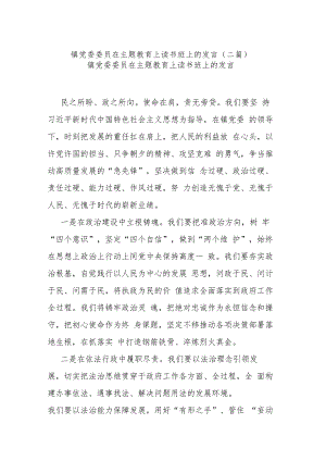 镇党委委员在主题教育上读书班上的发言(二篇).docx