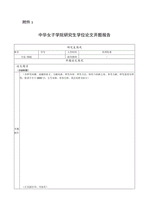 中华女子学院研究生学位论文开题报告表.docx