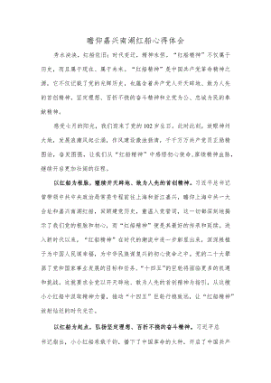 瞻仰嘉兴南湖红船心得体会.docx
