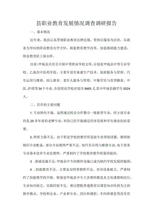 县职业教育发展情况调查调研报告.docx