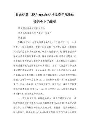 某市纪委书记在2023年纪检监察干部集体谈话会上的讲话.docx