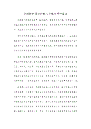 能源绿色低碳转型心得体会研讨发言.docx
