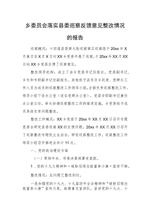 乡委员会落实县委巡察反馈意见整改情况的报告.docx
