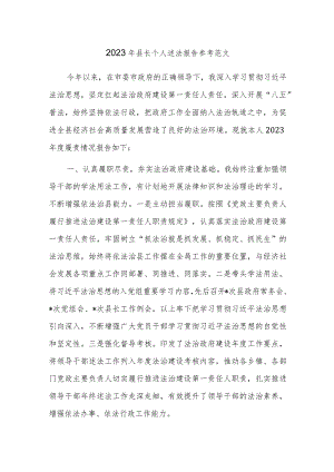 2023年县长个人述法报告参考范文.docx