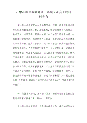 在中心组主题教育四下基层交流会上的研讨发言.docx