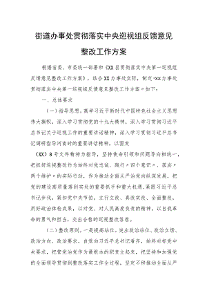 街道办事处贯彻落实中央巡视组反馈意见整改工作方案.docx