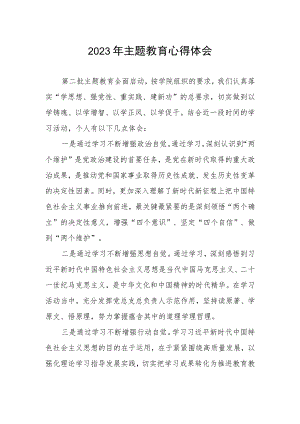 2023年学校第二批主题教育学习心得体会.docx