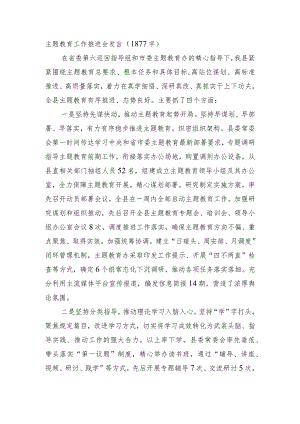 主题教育工作推进会发言.docx