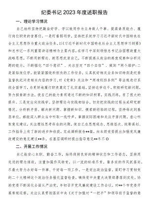 纪委书记2023年度述职报告.docx