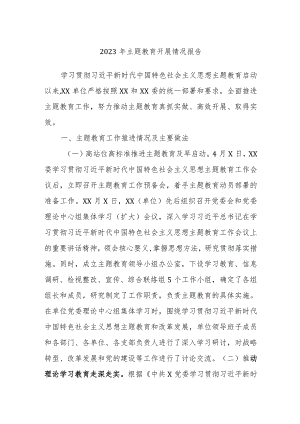 2023年主题教育开展情况报告.docx