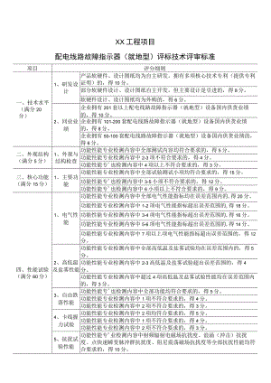 XX工程项目配电线路故障指示器（就地型）评标技术评审标准（2023年）.docx