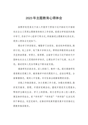 2023年学校开展第二批主题教育的学习心得体会.docx