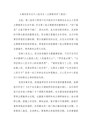 乡镇党委书记中心组发言（主题教育四下基层） .docx