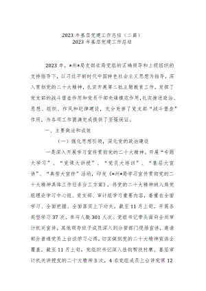 2023年基层党建工作总结(二篇).docx