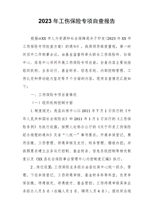 2023年工伤保险专项自查报告.docx