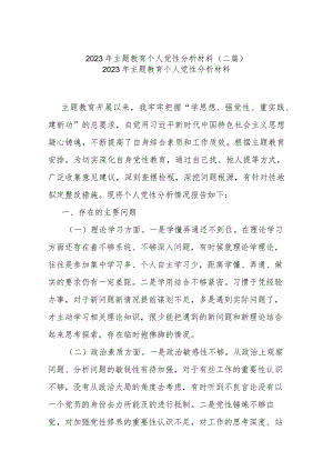 2023年主题教育个人党性分析材料(二篇).docx